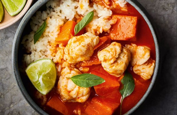 Thai-style monkfish red curry