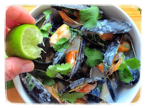 Thai style mussels