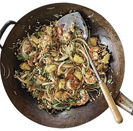 Thai-style pineapple fried rice with shrimp and cashews