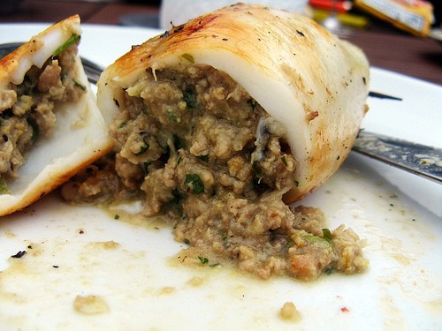 Thai-style stuffed squid