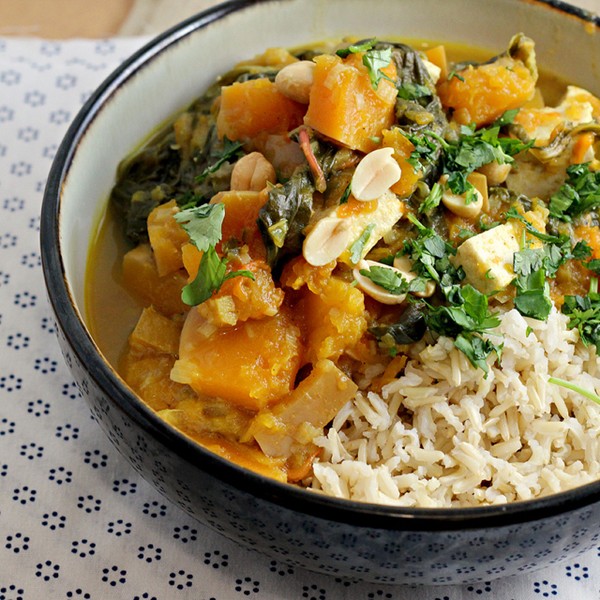Thai tofu and winter squash stew
