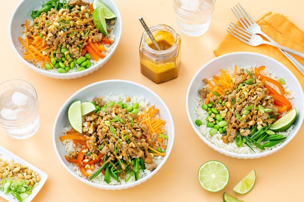 Thai turkey grain bowls