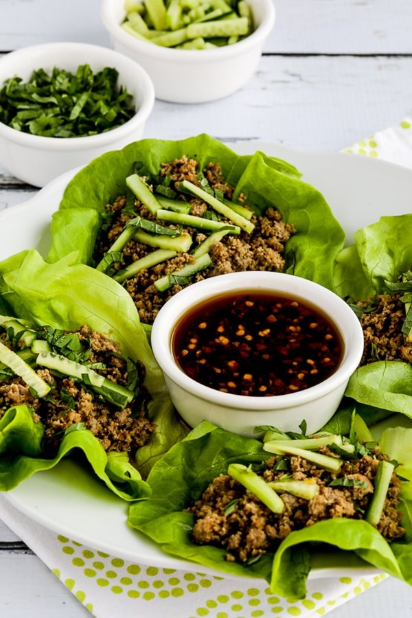 Thai turkey lettuce wraps