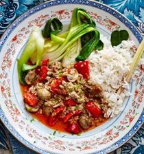 Thai turkey mince with aromatic rice and wilted greens