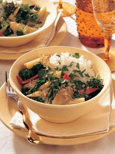 Thai vegetable curry with lemon grass rice