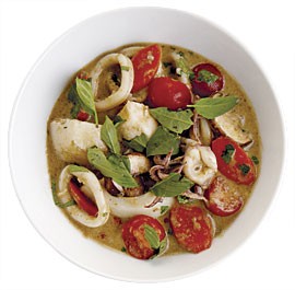 Thai yellow curry with seafood