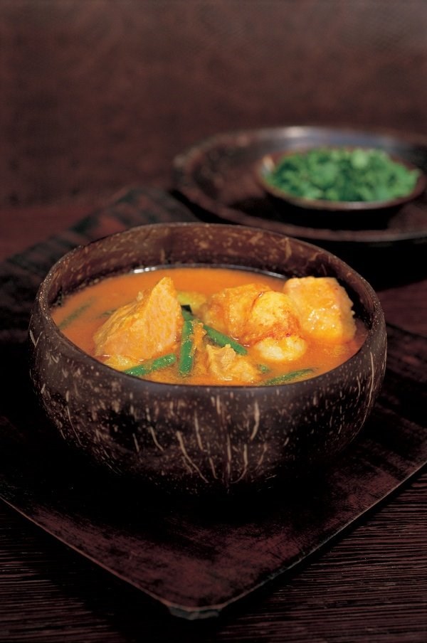 Thai yellow pumpkin and seafood curry