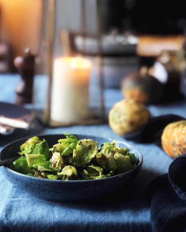 Thanksgiving Brussels sprouts [David Tanis and Alan Tangren, cafe chefs at Chez Panisse]