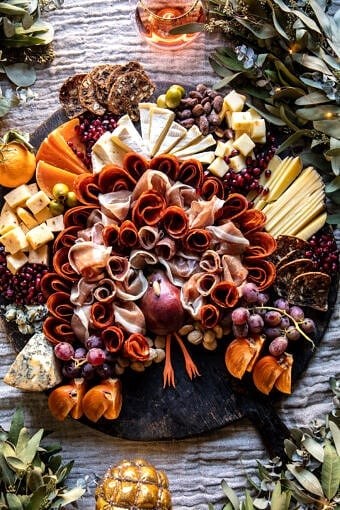Thanksgiving turkey cheese board