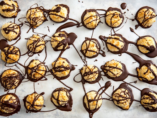 The best chocolate-dipped coconut macaroons