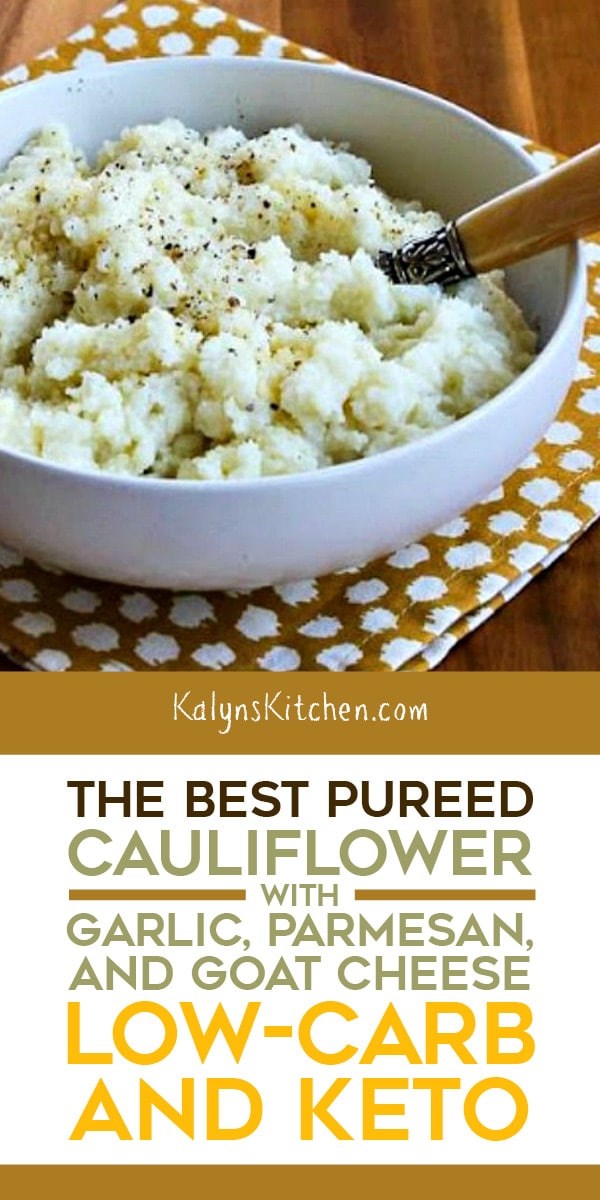 The best pureed cauliflower with garlic, Parmesan, and goat cheese