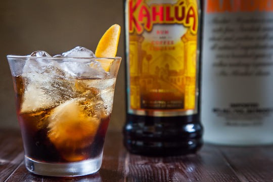 The black and orange Russian cocktail 