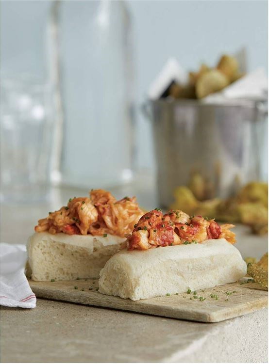 The brown butter lobster roll: Eventide steamed bun, chives, lobster, brown butter
