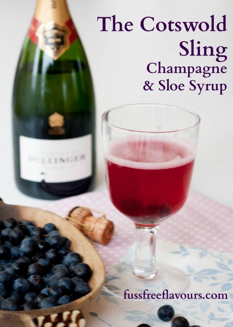The Cotswold sling – Champagne & sloe cocktail