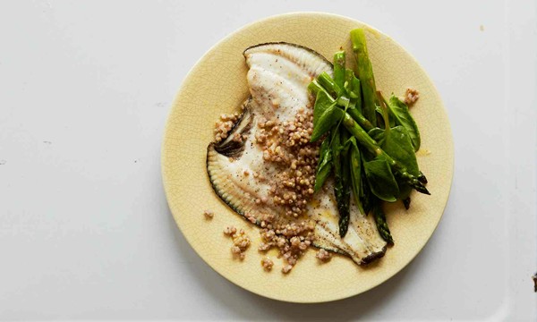 The fish dish: Asparagus, buckwheat, sorrel and plaice