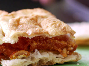 The Frankies’ fried eggplant sandwich