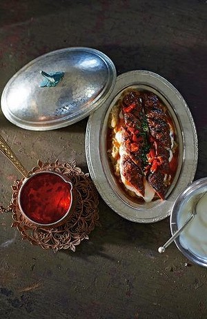 'The gentle kebap' [lamb and smoked eggplant] (Ali nazik)