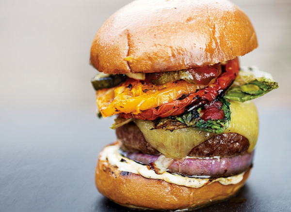 The "grill everything but the burger" brisket burger