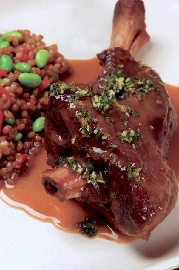 The icon: braised lamb shanks with mint gremolata