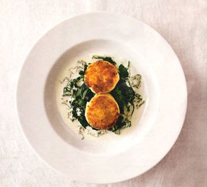 The Ivy's salmon fishcakes with sorrel sauce