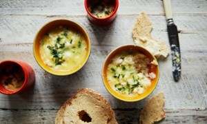 The light lunch: potted fish pâté topped with tarragon butter
