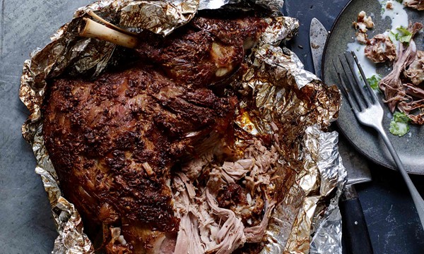 The main event: Slow-cooked Moorish spiced lamb shoulder with buttermilk and coriander