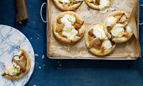 The moreish morsels: Cheesy pear puff pastries
