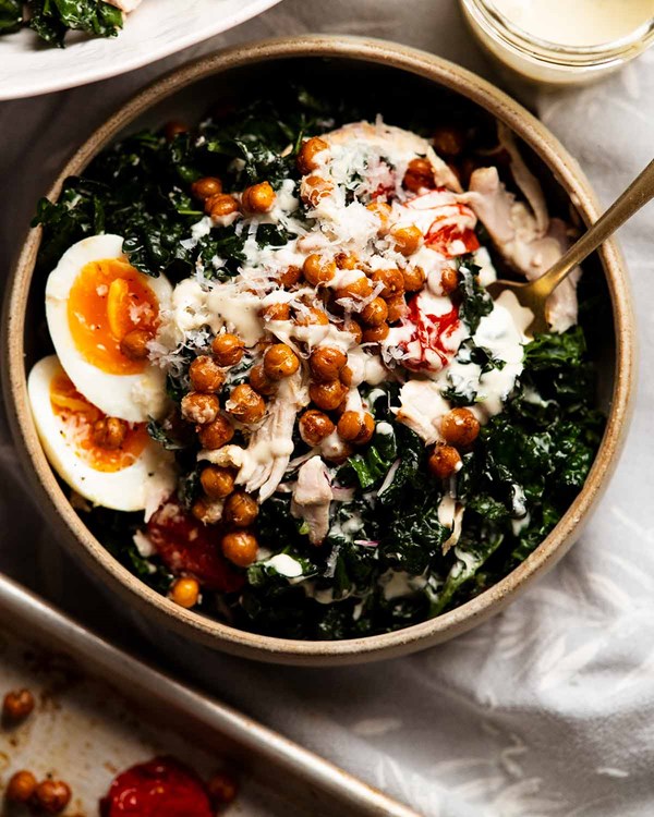 The most amazing chicken kale salad