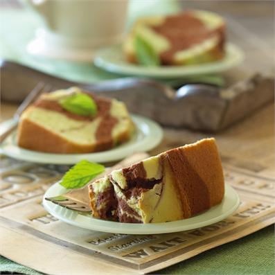 The naughty Senator's peppermint and chocolate rum marble cake