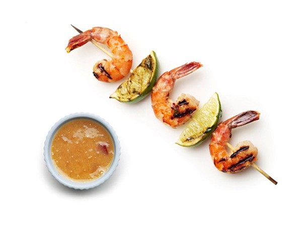 The Neely's sweet-and-sour shrimp kebabs
