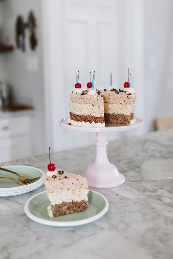 The no-bake Neapolitan birthday cake