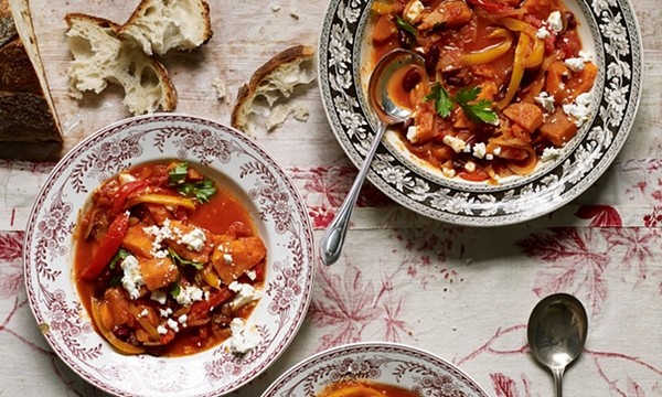 The one-pot warmer: Sweet potato, red bean and tomato casserole