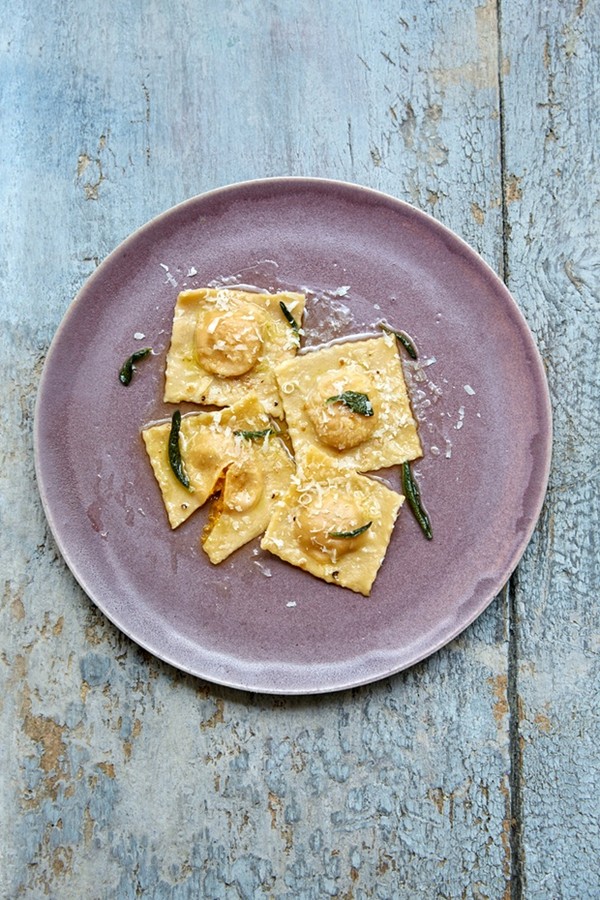 The pasta dish: Amaretti and pumpkin ravioli with sage butter