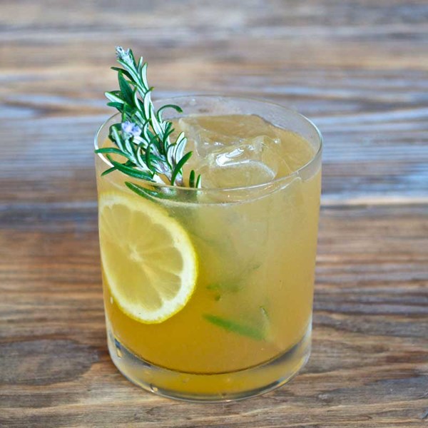 The rosemary maple bourbon sour