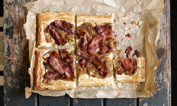 The savoury pastry: Onion and streaky bacon tart