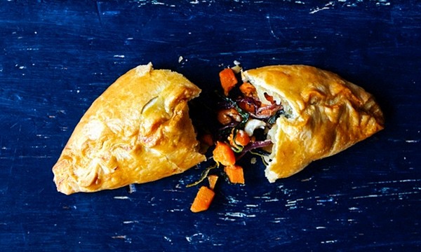 The savoury snack: squash, goat’s cheese and spinach pasties