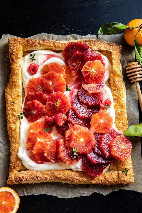 The simplest ombré citrus cream tart