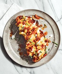 The slow scramble on toast with Lena's chili crisp