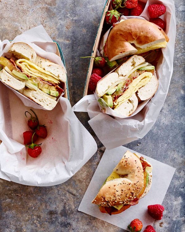 The ultimate bagel breakfast sandwich