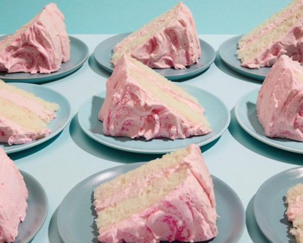 The Vintage Baker’s silver cake with pink frosting