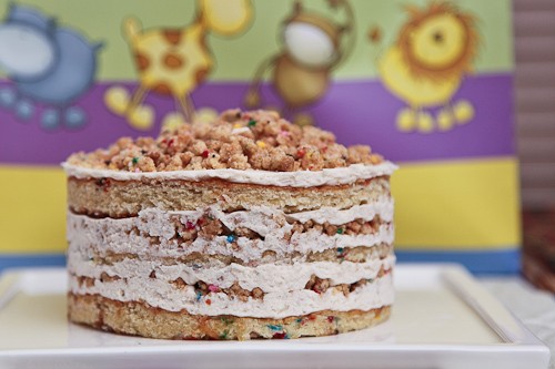 The white chocolate Funfetti birthday cake from scratch