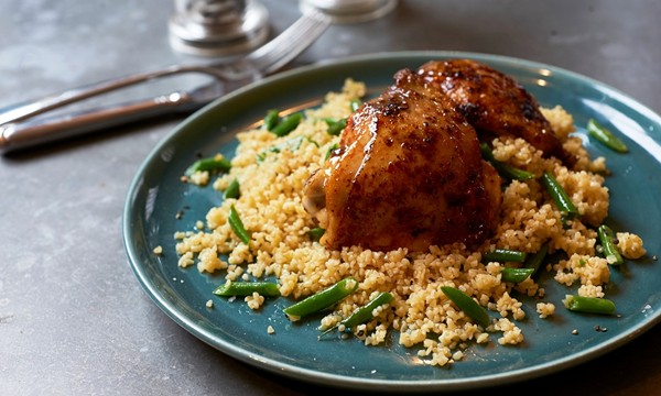 The winning recipe: Grilled chicken thighs with bulgur pilaf