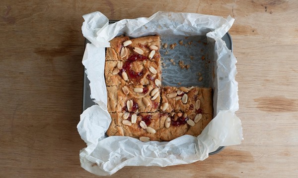 The winning recipe: Peanut butter and jelly blondies