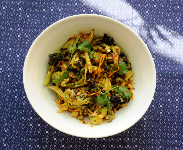 The winning recipe: Warm farro and charred broccoli