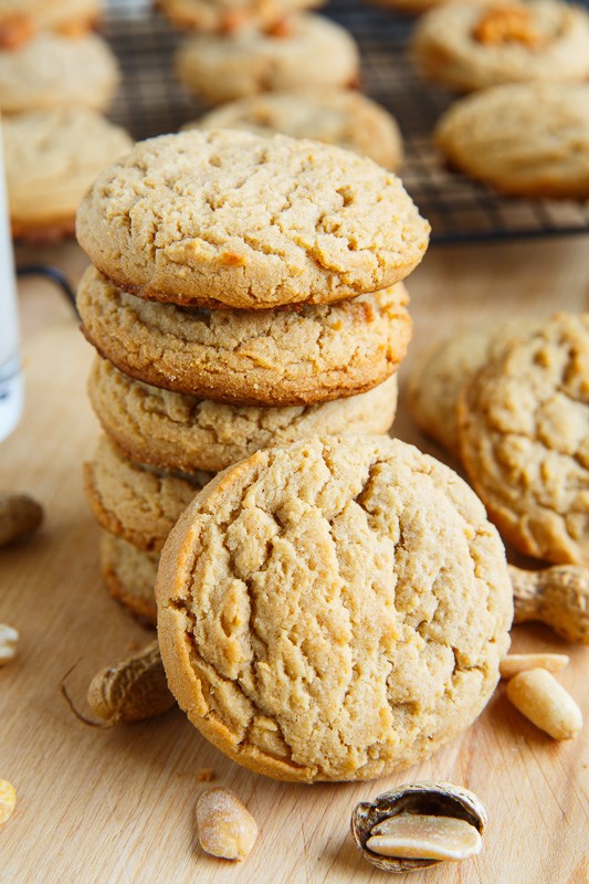 Thick and chewy peanut butter cookies