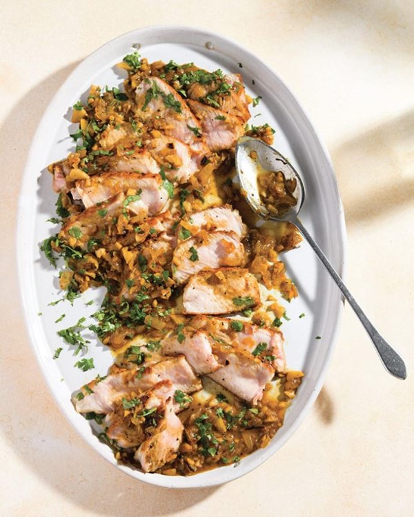 Thick-cut pork chops with Cuban-style mojo