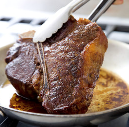 Thick-cut porterhouse steaks