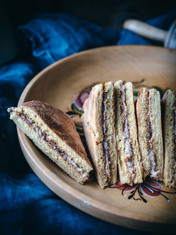 Thick lefse with cinnamon buttercream