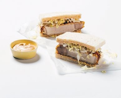 Thick pork katsu sando