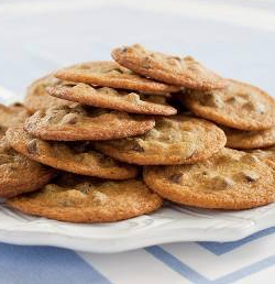 Thin and crispy chocolate chip cookies